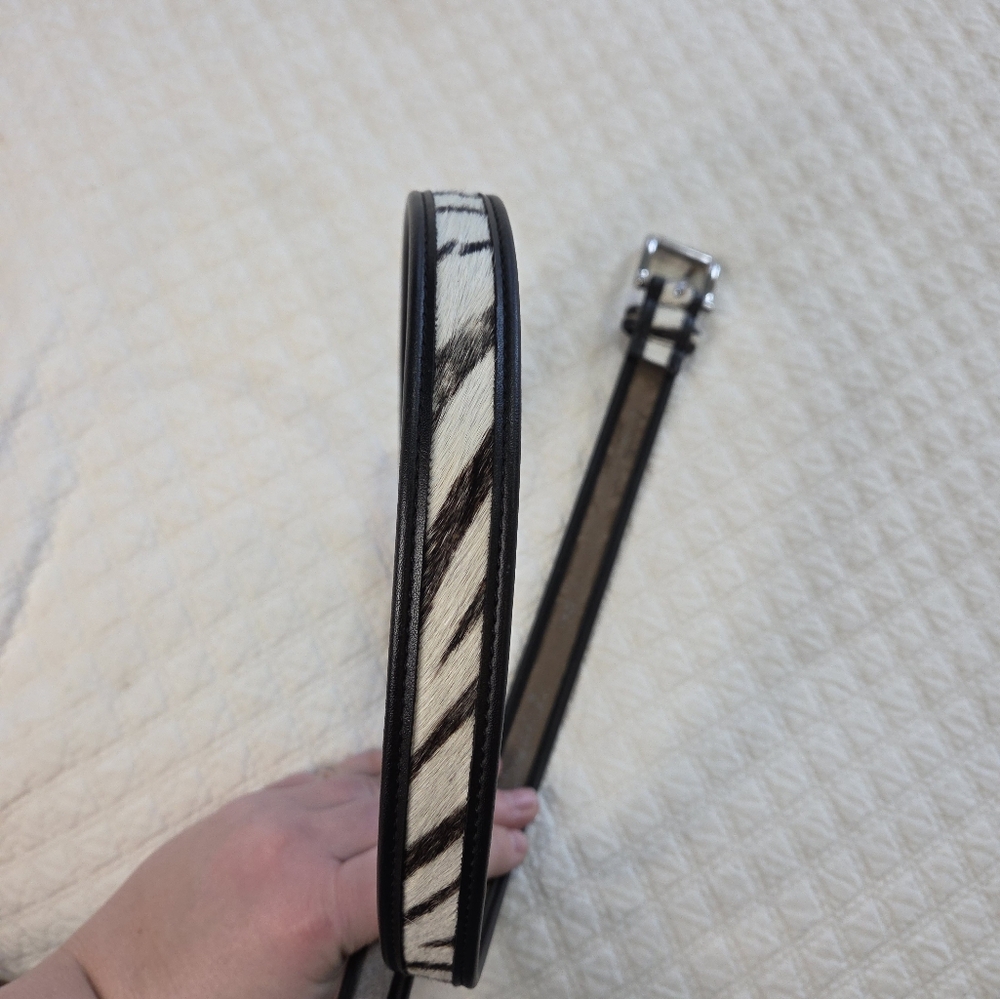 Amanda Smith Zebra Print Calf Hair Thin Belt - Picture 2 of 9